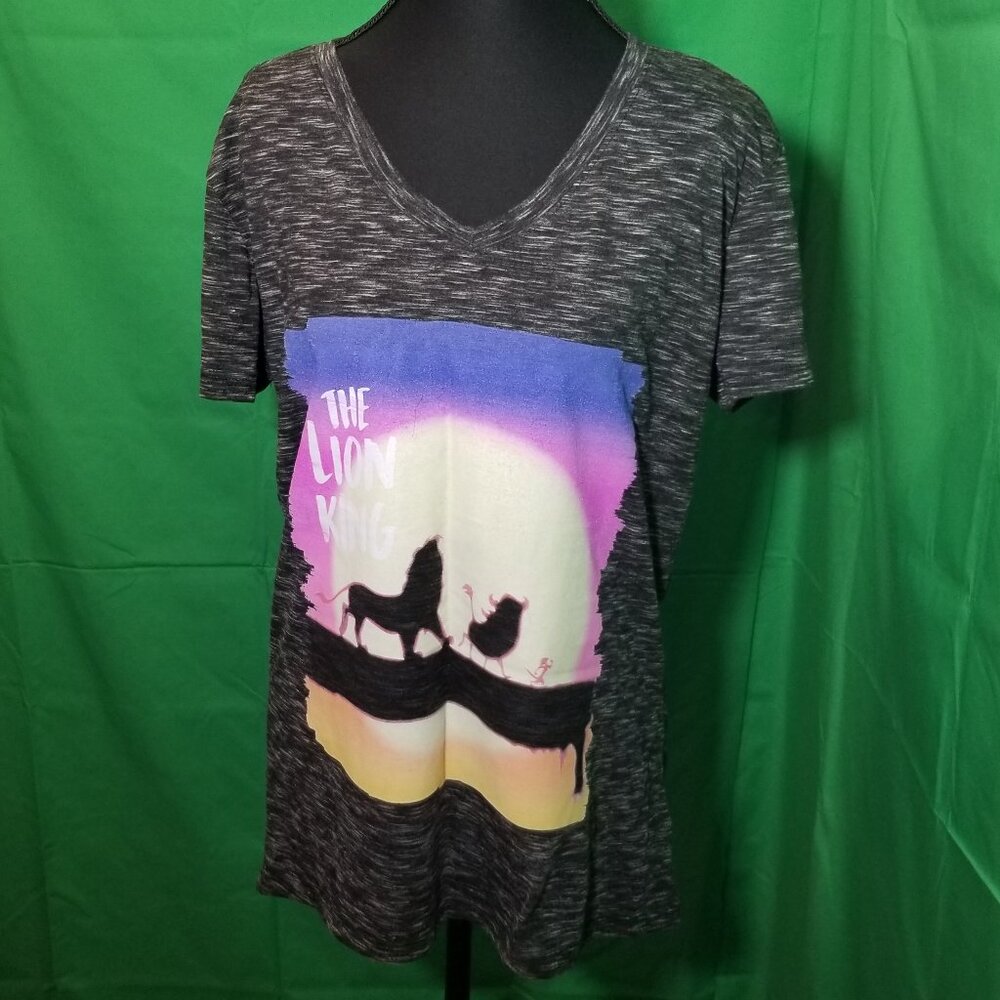 Disney The Lion King Womens XL Simba Timon Pumba‎ V Neck Soft Light Resortwear
